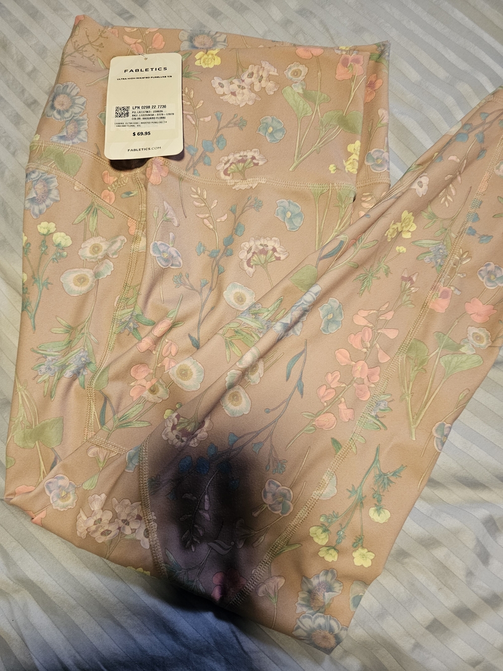 Fabletics Women's Peach Floral High-Waist Leggings